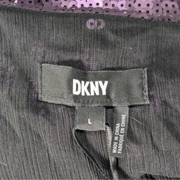 NWT DKNY SEQUINED SLEEVELESS TANK TOP - L - Purple - Picture 7 of 8